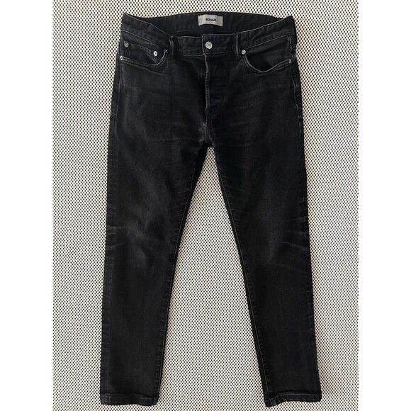 Buck Mason Jeans Buck Mason Slim Straight Distressed Black Stretch